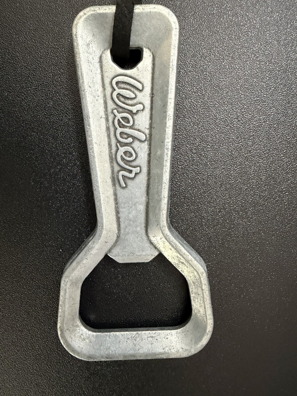 Weber Metal Bottle Opener Keychain Breweriana Collectible Beer Bar Accessory